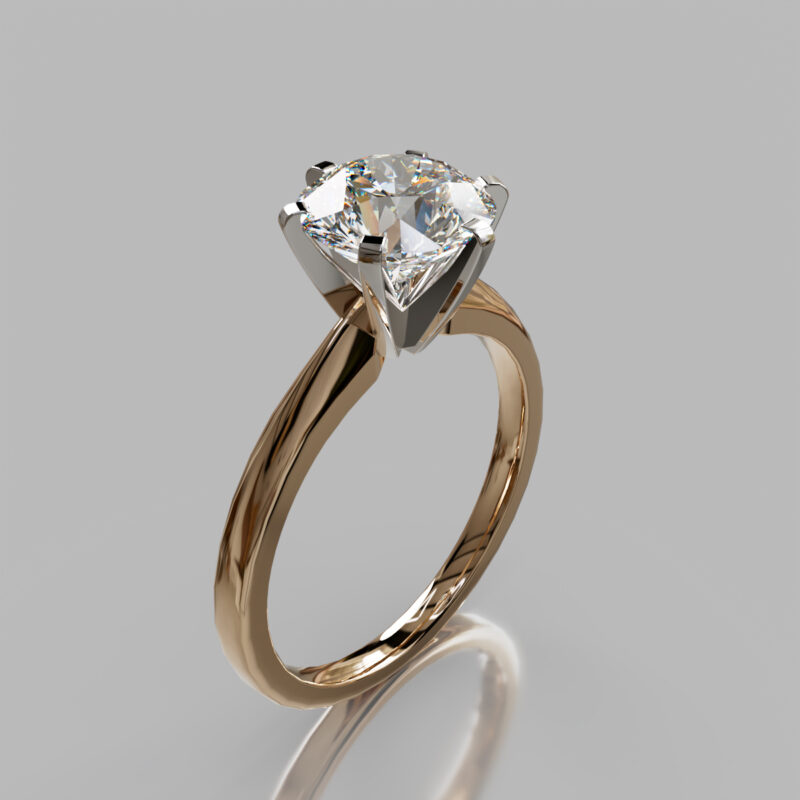Classic Six-Prong Solitaire Moissanite Engagement Ring