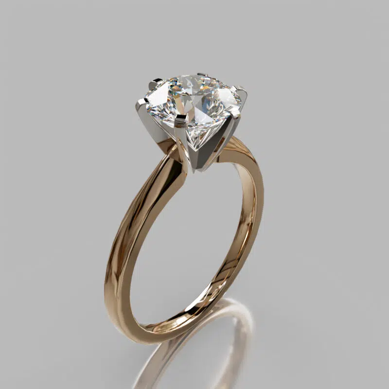 Classic Six-Prong Solitaire Moissanite Engagement Ring