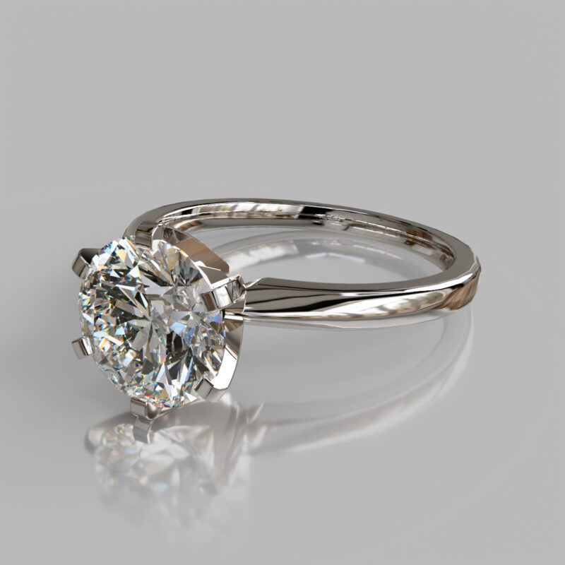 Classic Six-Prong Solitaire Moissanite Engagement Ring