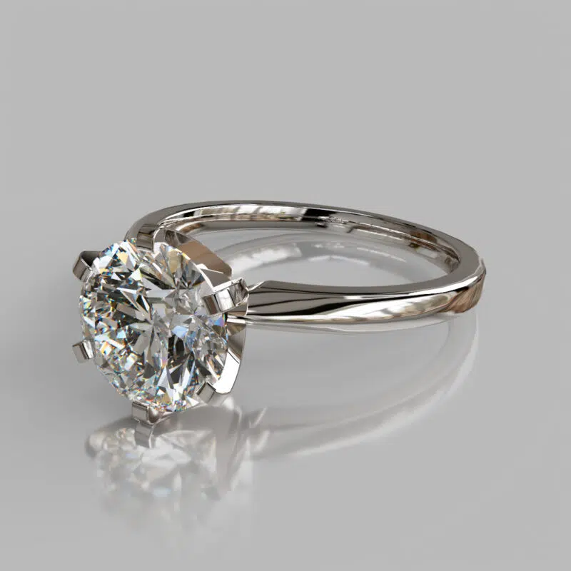Classic Six-Prong Solitaire Moissanite Engagement Ring