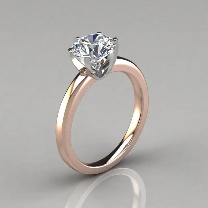 Six Prong Solitaire Moissanite Engagement Ring