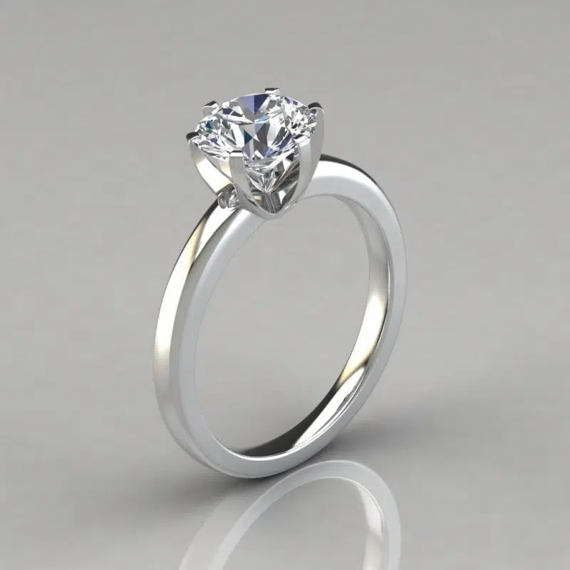 Six Prong Solitaire Moissanite Engagement Ring