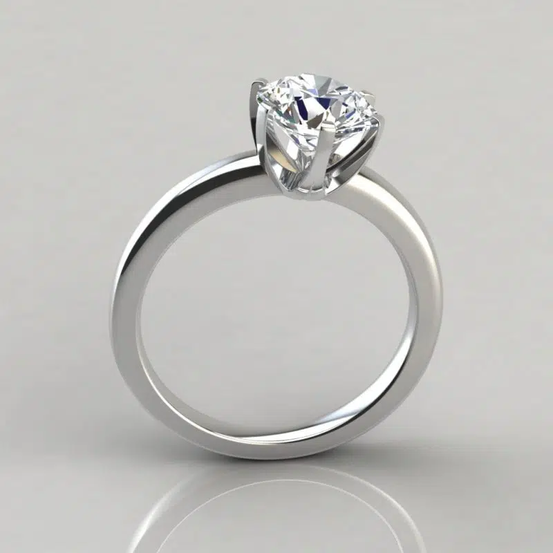 Six Prong Solitaire Moissanite Engagement Ring