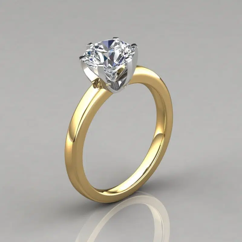 Six Prong Solitaire Moissanite Engagement Ring