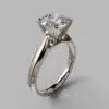 Petite Cathedral Solitaire Moissanite Engagement Ring