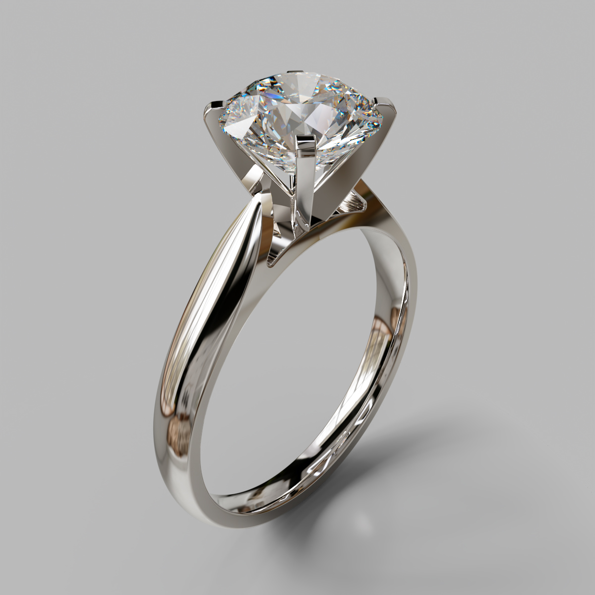 Petite Cathedral Solitaire Moissanite Engagement Ring