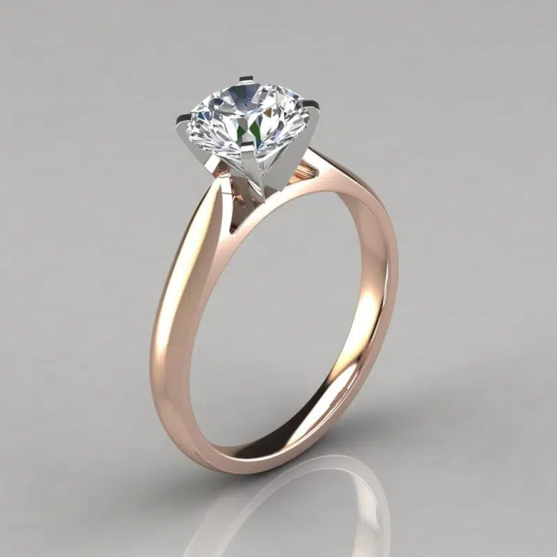 Petite Cathedral Solitaire Moissanite Engagement Ring