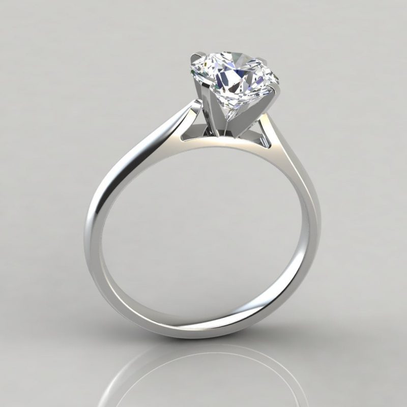 Petite Cathedral Solitaire Moissanite Engagement Ring