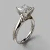 Petite Cathedral Princess Cut Solitaire Moissanite Engagement Ring