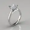 Petite Cathedral Princess Cut Solitaire Moissanite Engagement Ring