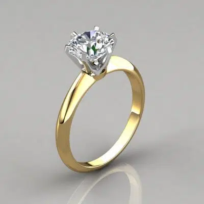 Six Prong Round Brilliant Solitaire Engagement Ring