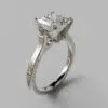 Princess Cut Cathedral Solitaire Moissanite Engagement Ring