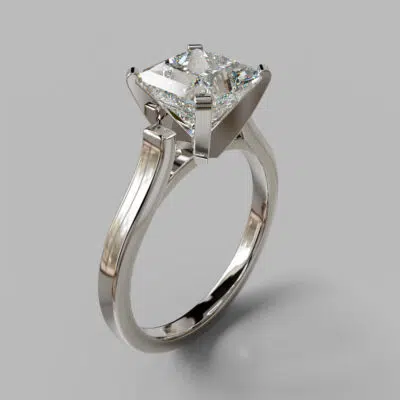 Princess Cut Cathedral Solitaire Moissanite Engagement Ring Princess Cut Cathedral Solitaire Moissanite Engagement Ring