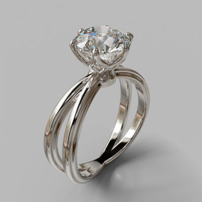 Two Shank Solitaire Moissanite Engagement Ring Two Shank Solitaire Moissanite Engagement Ring