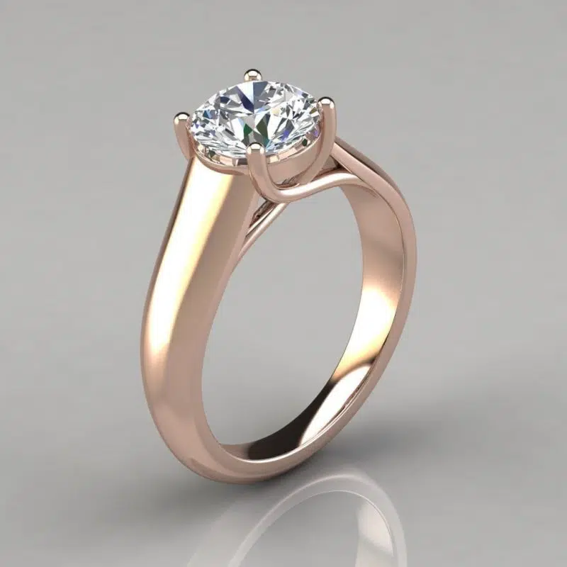 Lucida Wide Band Solitaire Moissanite  Engagement Ring