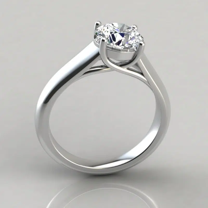 Lucida Wide Band Solitaire Moissanite  Engagement Ring