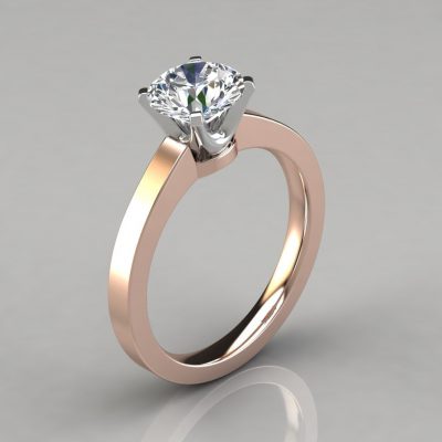 Round Cut Solitaire Moissanite Engagement Ring | Forever Moissanite