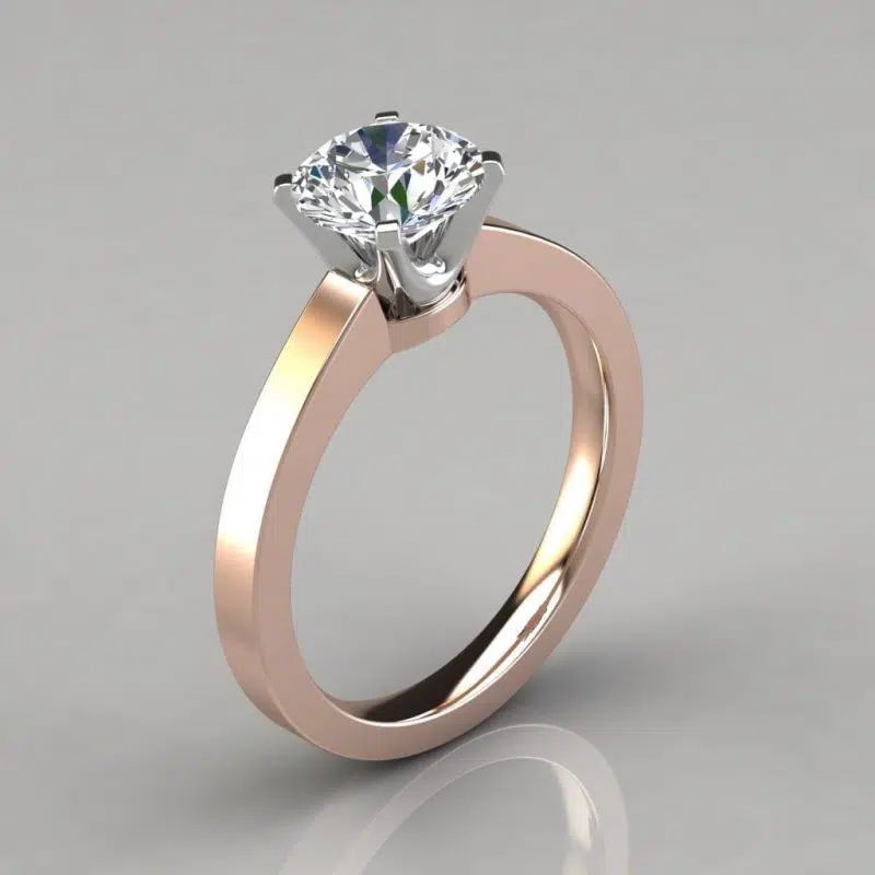 Round Cut Solitaire Moissanite Engagement Ring