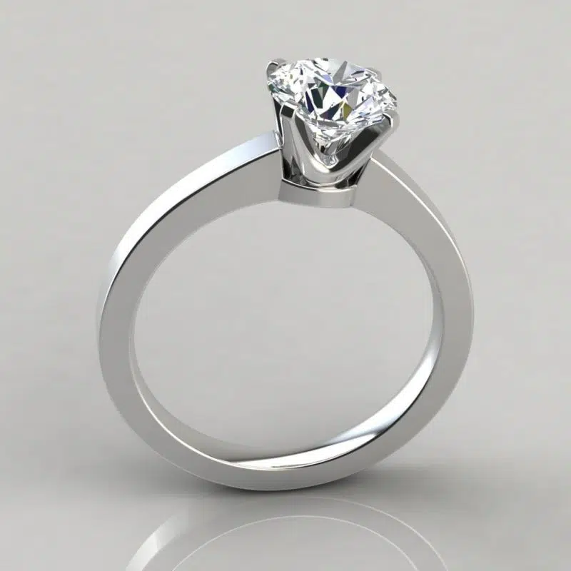 Round Cut Solitaire Moissanite Engagement Ring
