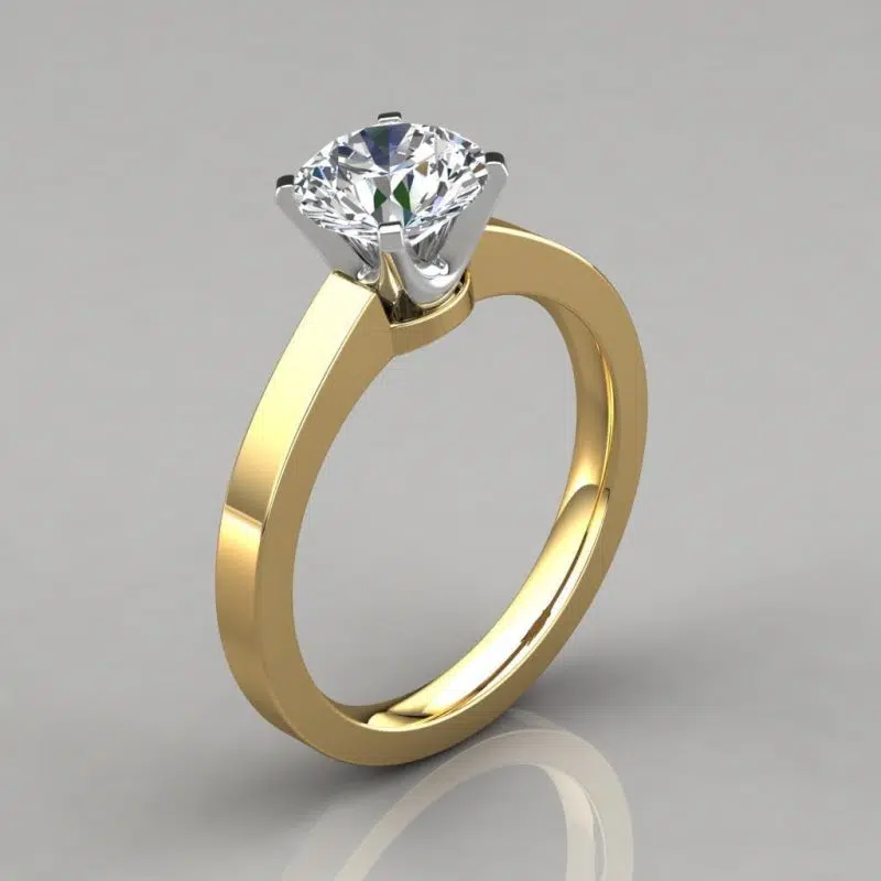 Round Cut Solitaire Moissanite Engagement Ring