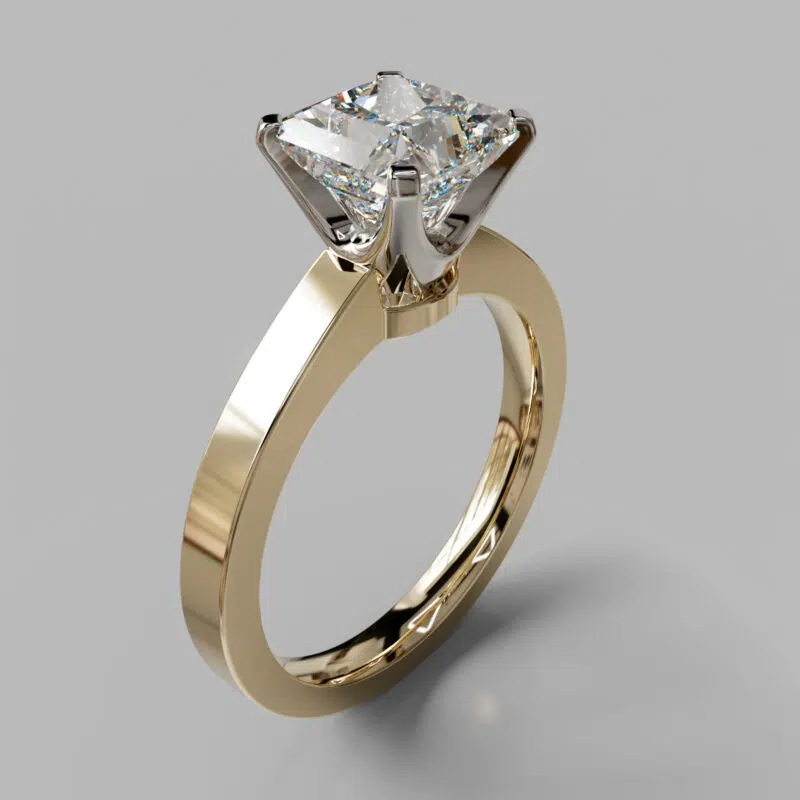 Princess Cut Solitaire Moissanite Engagement Ring - Forever Moissanite