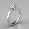 Princess Cut Moissanite Solitaire Moissanite Engagement Ring