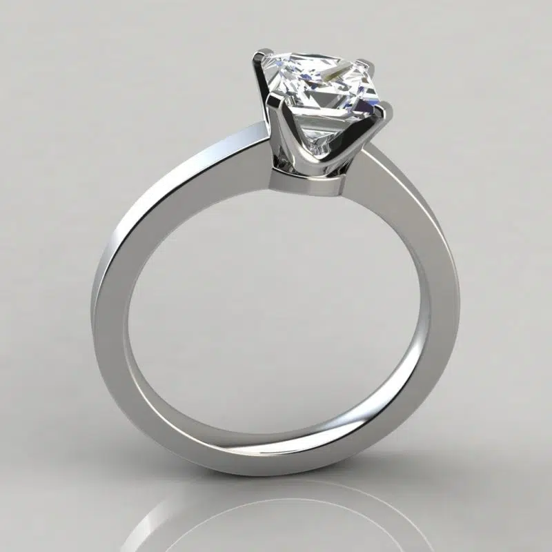 Princess Cut Moissanite Solitaire Moissanite Engagement Ring