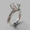 Crown Solitaire Moissanite Engagement Ring