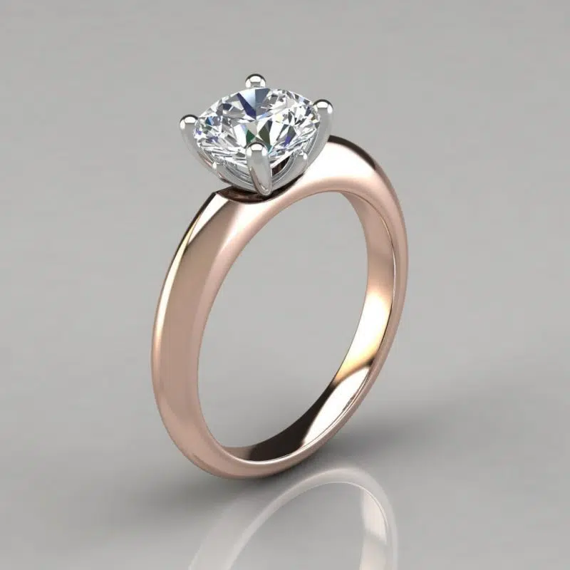 Crown Solitaire Moissanite Engagement Ring