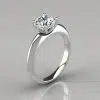 Crown Solitaire Moissanite Engagement Ring