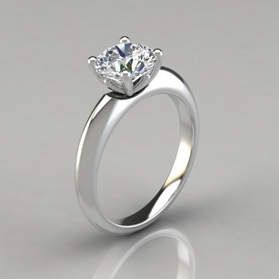 Crown Solitaire Moissanite Engagement Ring