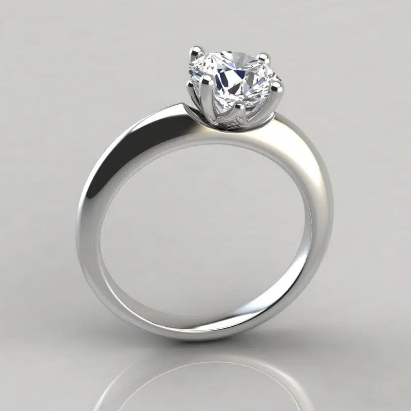Crown Solitaire Moissanite Engagement Ring