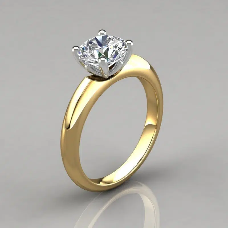 Crown Solitaire Moissanite Engagement Ring