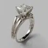 Sharp Split Shank Princess Cut Moissanite Solitaire Engagement Ring