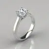 Cross Prong Cushion Cut Solitaire Moissanite Engagement Ring