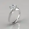 Knife Edge Cushion Cut Solitaire Moissanite Engagement Ring