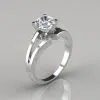 Split Shank Cushion Cut Solitaire Moissanite Engagement Ring