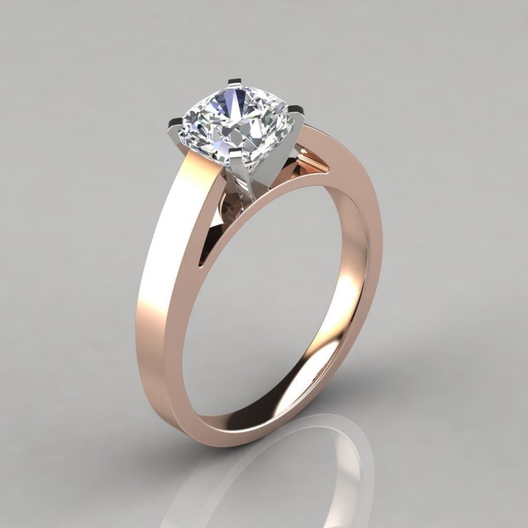 Cathedral Cushion Cut Solitaire Engagement Ring | Forever