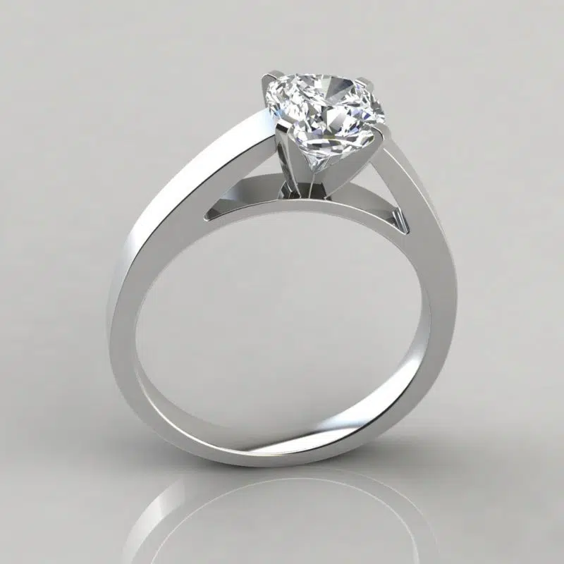 Cathedral Cushion Cut Solitaire Moissanite Engagement Ring