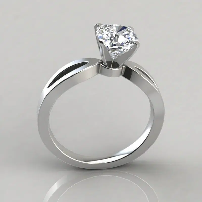 Split Shank Cushion Cut Moissanite Engagement Ring