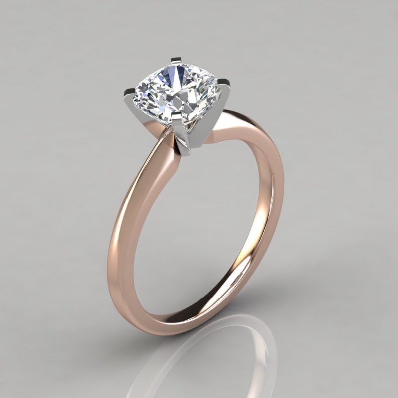 Classic Cushion Cut Solitaire Moissanite Engagement Ring | Forever ...