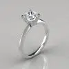 Classic Cushion Cut Solitaire Moissanite Engagement Ring