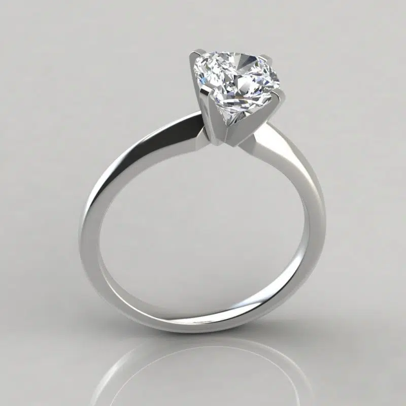 Classic Cushion Cut Solitaire Moissanite Engagement Ring