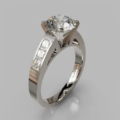 Round Cut Channel Set Moissanite Engagement Ring Round Cut Channel Set Moissanite Engagement Ring