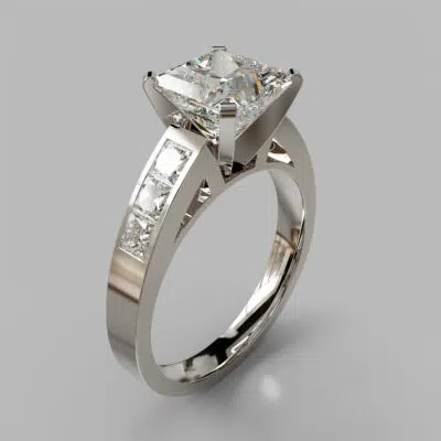 Princess Cut Channel Set Moissanite Engagement Ring Princess Cut Channel Set Moissanite Engagement Ring