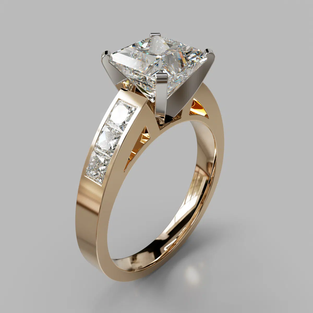 Princess Cut Channel Set Moissanite Engagement Ring Princess Cut Channel Set Moissanite Engagement Ring