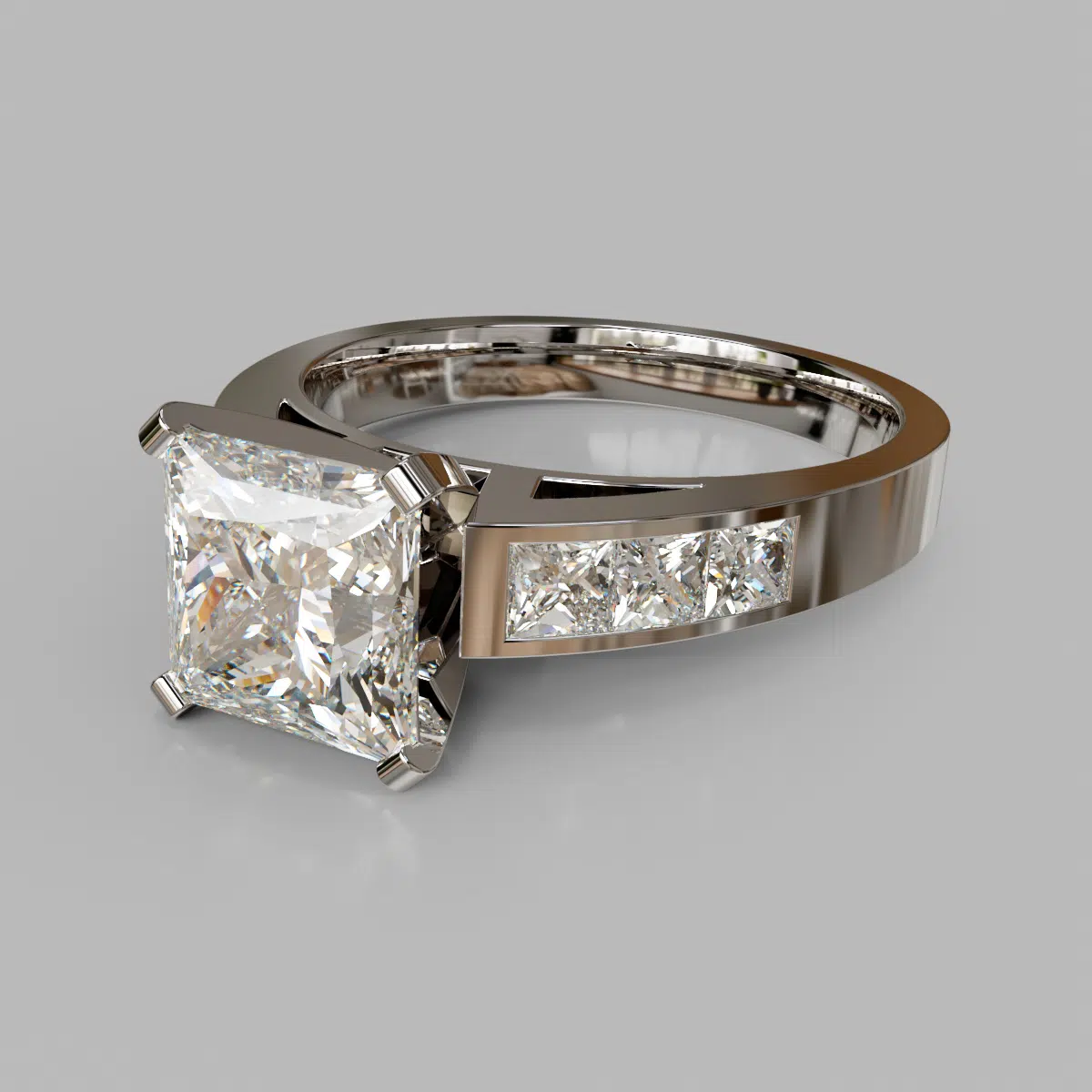 Princess Cut Channel Set Moissanite Engagement Ring Princess Cut Channel Set Moissanite Engagement Ring