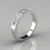 0.80Ct Princess Cut Channel Set Moissanite Wedding Band Ring