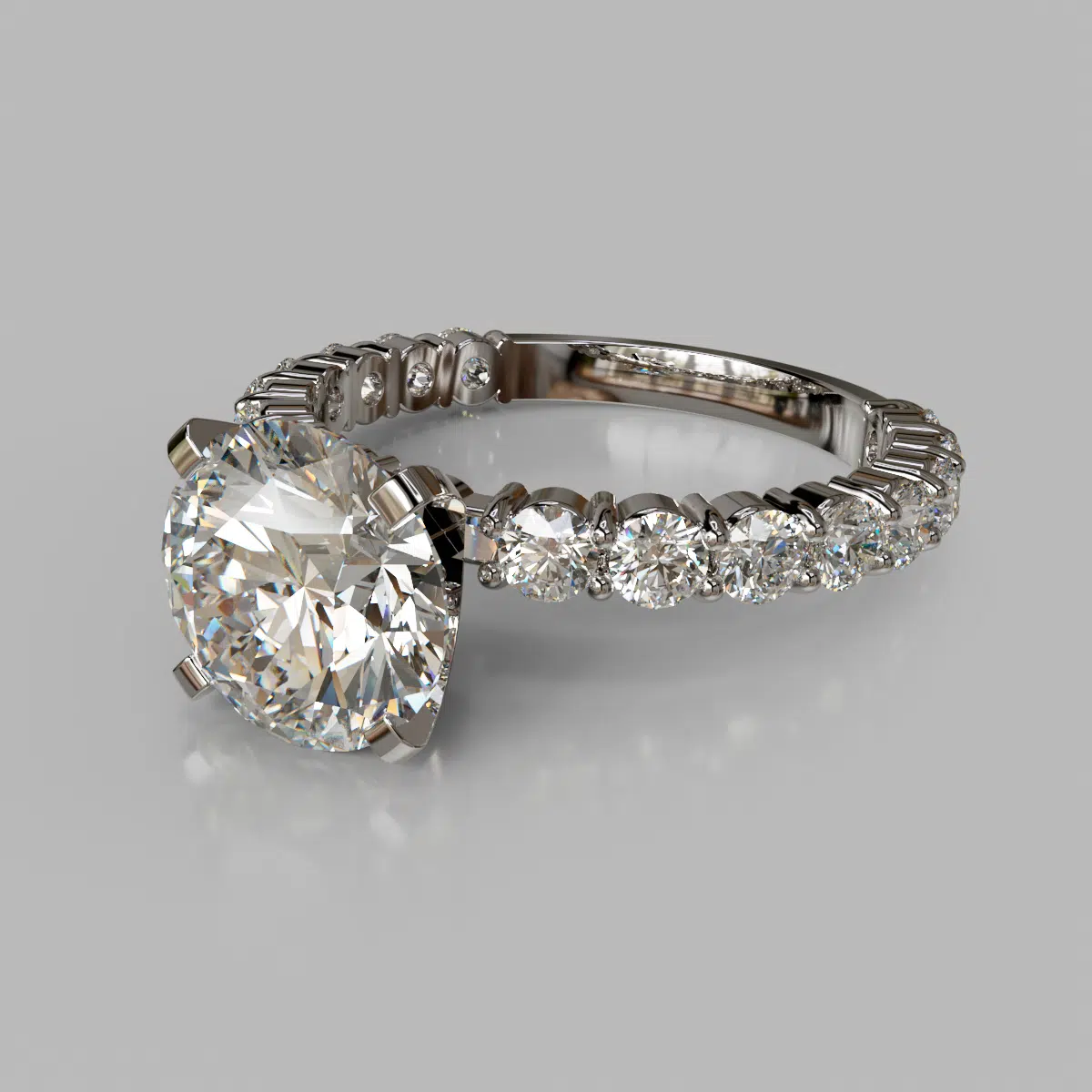 Round Cut Common Prong Moissanite Engagement Ring Round Cut Common Prong Moissanite Engagement Ring