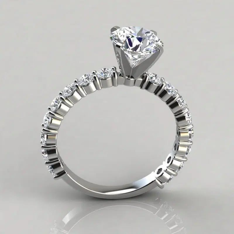 Round Cut Common Prong Moissanite Engagement Ring